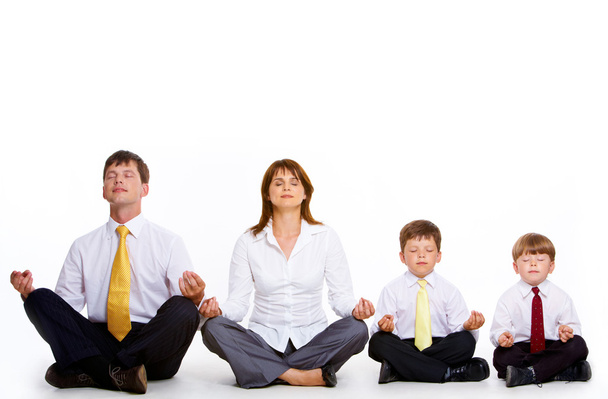 Meditating family - Foto, Imagen