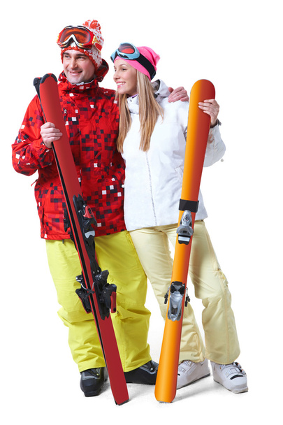 Счастливые лыжники
 - Фото, изображение