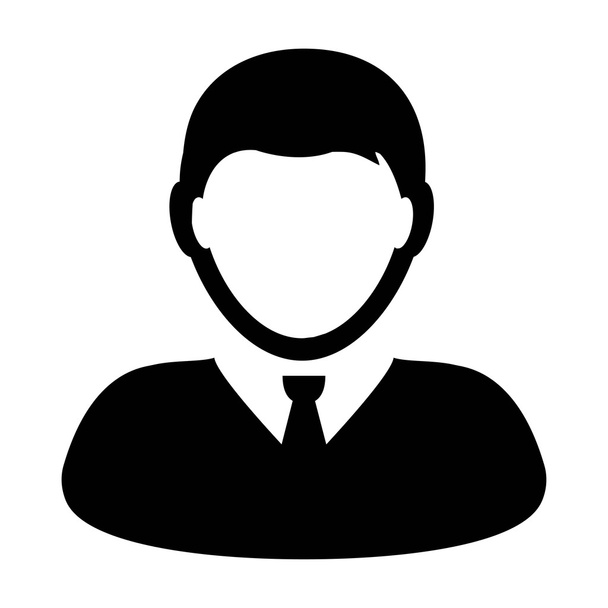 Kierownik mężczyzna, biznesmen, ikona - profil, użytkownika, klienta, klient użytkownika ikony w glifów wektor ilustracja - Wektor, obraz