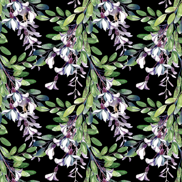 Watercolor Robinias Seamless Pattern - Photo, Image