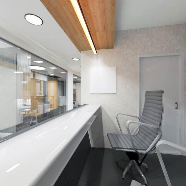 Office lobi ve resepsiyon masası ile koridor - Fotoğraf, Görsel
