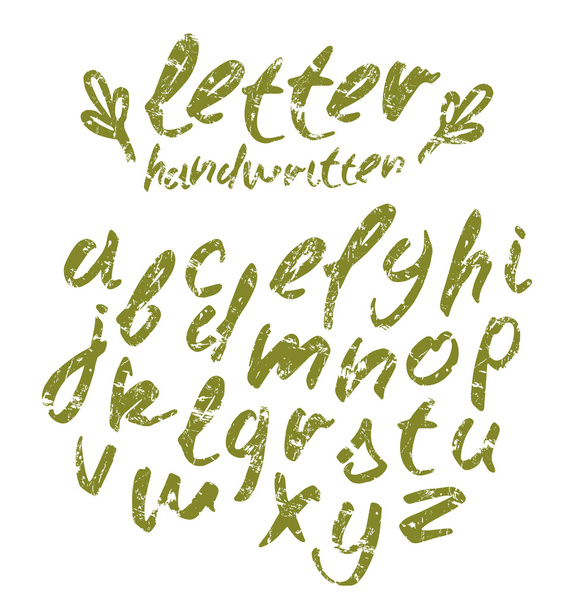 Vector handwritten brush script with shabby texture - Vector, Image