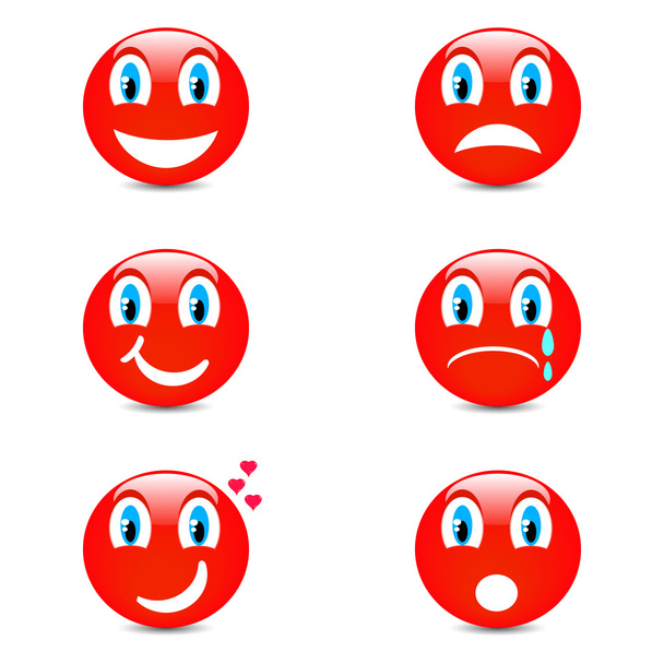 Set van smiley pictogrammen met gezicht expressie - Vector, afbeelding