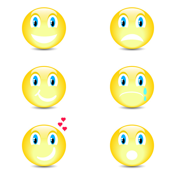 Set of smiley icons with face expression - Vector, Image