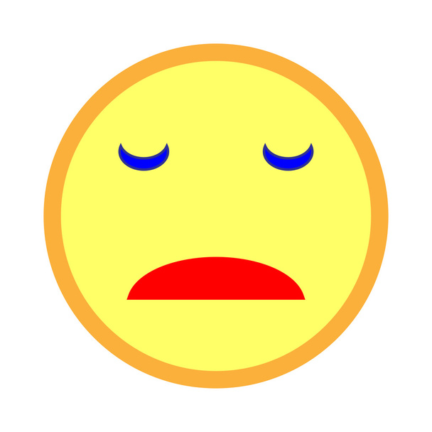 trauriges Smiley-Emoticon auf weißem Hintergrund 2,03 - Vektor, Bild