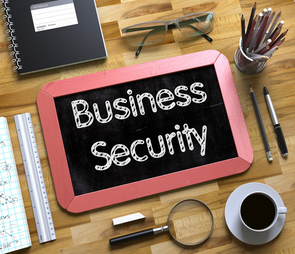 Business Security Handwritten on Small Chalkboard. - Photo, Image