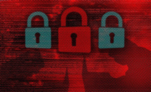 Concepto de fondo digital de seguridad en Internet, sistema hackeado
 - Foto, Imagen