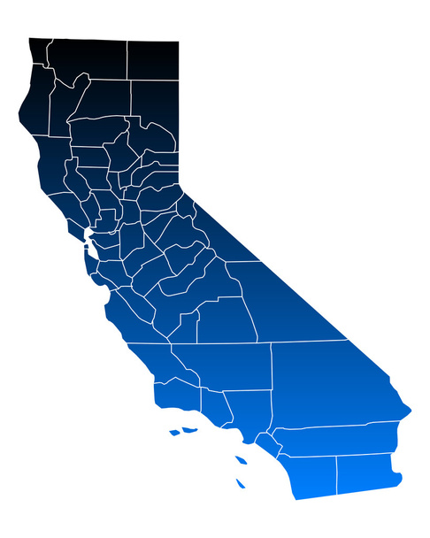 Accurate map of California - Vector, Image
