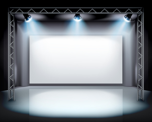 Spotlights on the stage. Vector illustration. - Vector, Image