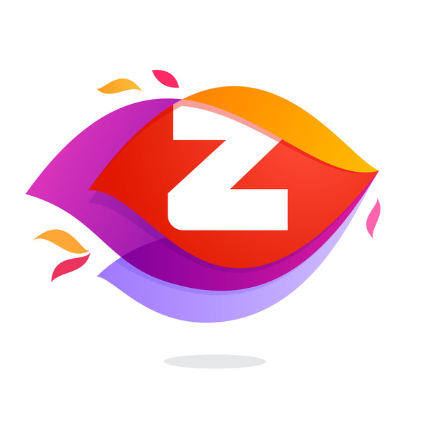 Levelet Z logó a láng kereszteződés ikon. - Vektor, kép