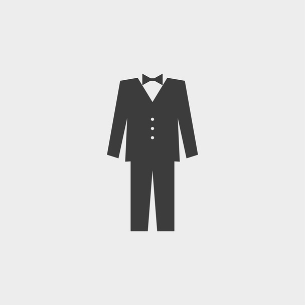 Suit icon in a flat design in black color. Vector illustration eps10 - Διάνυσμα, εικόνα