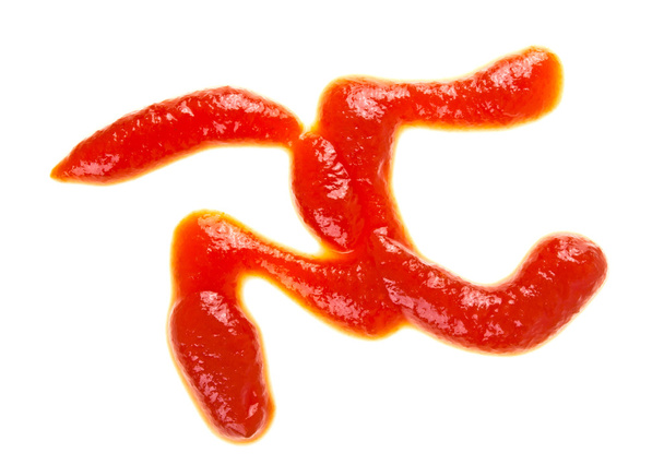 ketchup pomidorowy na białym tle - Zdjęcie, obraz
