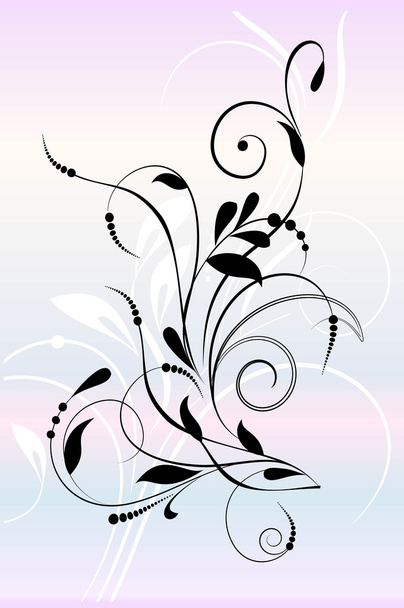 Floral background with decorative branch. - Vector, imagen