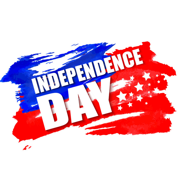 American Independence Day lettering design. A template background for greeting cards, posters, leaflets and brochure. Vector illustration - Vector, Image