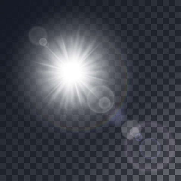 Vector white sun with light effects - Vector, Image