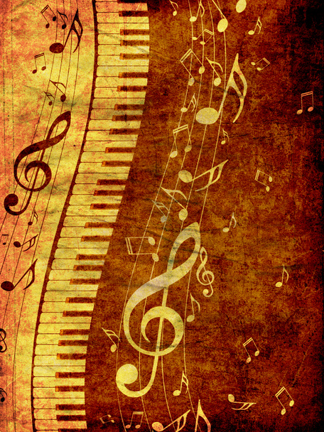 Zongora a zene jegyzetek Grunge - Fotó, kép