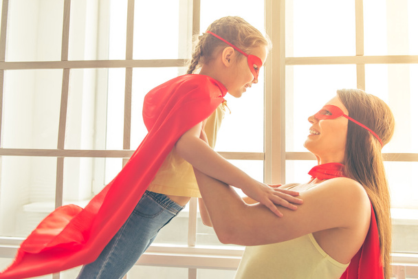 Super mother and daughter  - Photo, Image