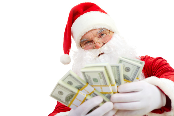 Santa with dollars - Фото, изображение