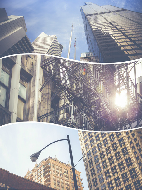 Collage of Chicago ( USA ) images - travel background (my photos - Foto, Imagem