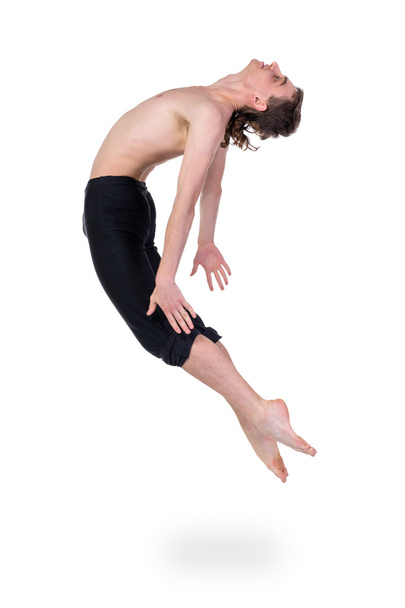 young and stylish modern ballet dancer jumping - Fotoğraf, Görsel
