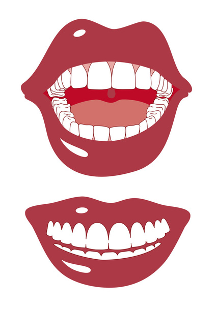 Punainen suu hymyilee, vektori
 - Vektori, kuva