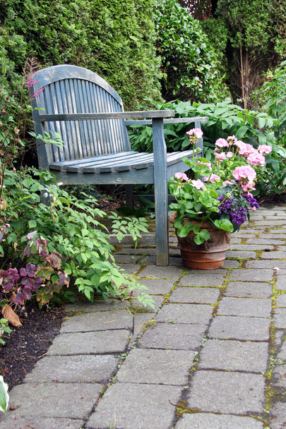 Rustic wooden garden bench - Photo, Image