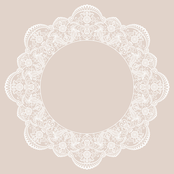 Round lace frame - Vektor, Bild