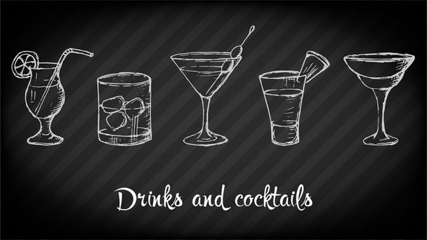 Drinks and cocktails collection - Vector, Image