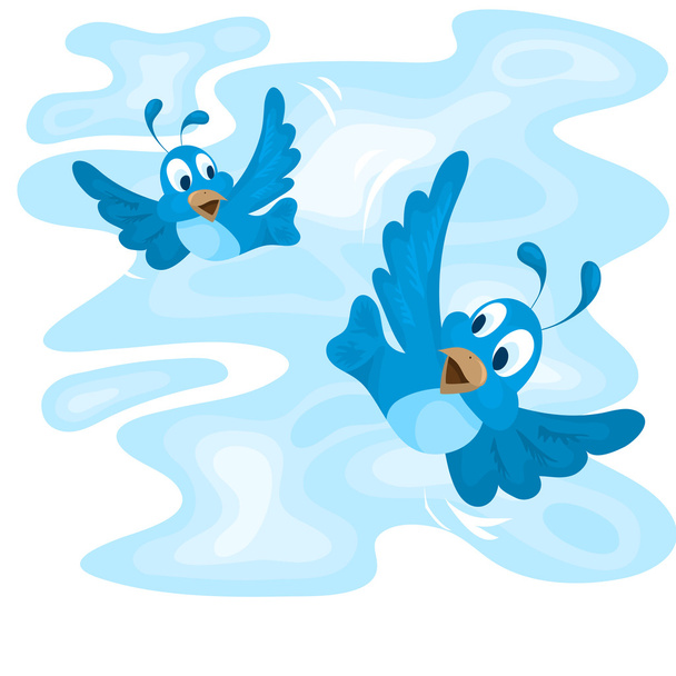 Two flying birds - Vector, Image