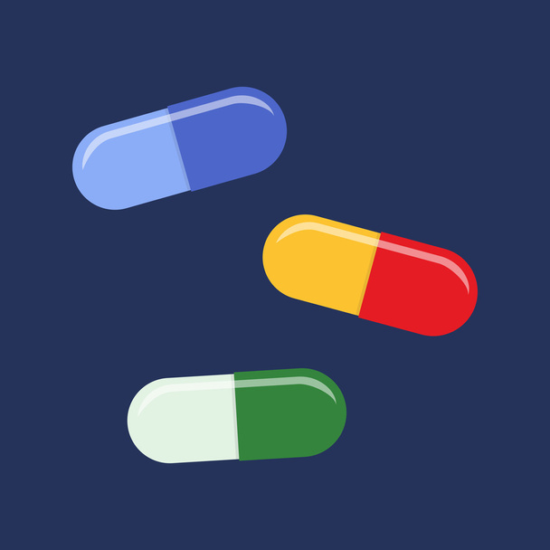 Flat icon pills. - Вектор,изображение