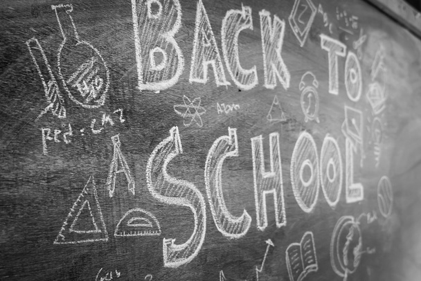 Freehand drawing Back to school on chalkboard ,Filtered image pr - Fotó, kép