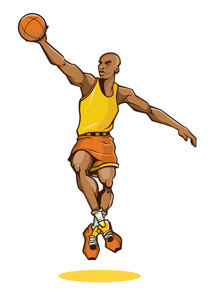 basketbalista s míčem - Vektor, obrázek