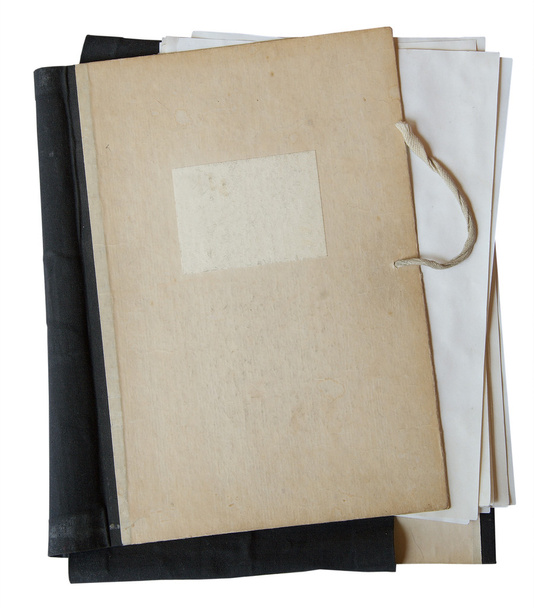 Старая папка со стопкой бумаг
 - Фото, изображение