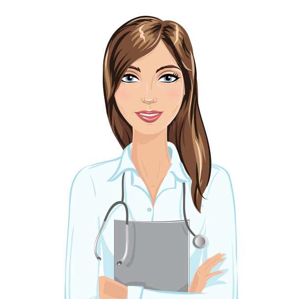 Doctor woman portrait - Vector, Image