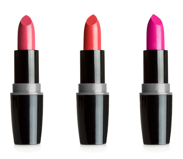 Three lipsticks isolated on white - Fotó, kép