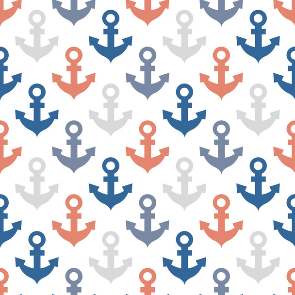 Seamless pattern with anchors. Summer sea pattern. Marina background - Вектор, зображення