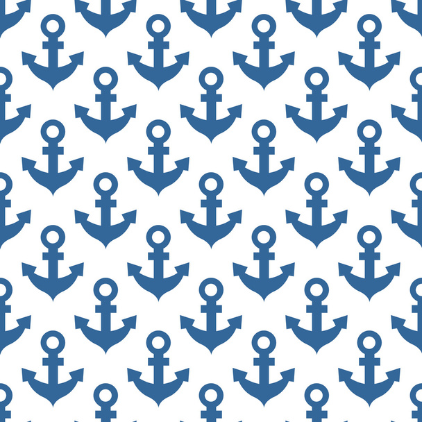 Seamless pattern with anchors. Summer sea pattern. Marina background - Vector, Imagen