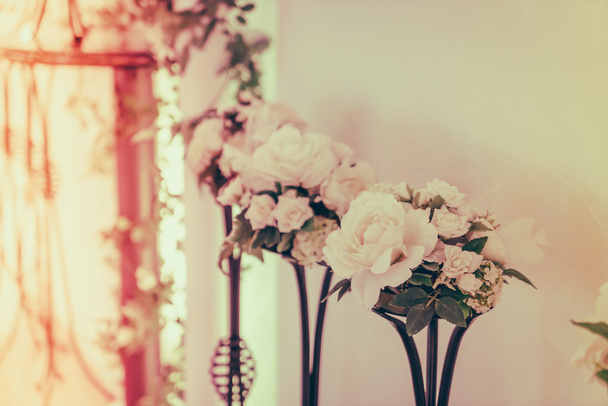 Decoration artificial flower . ( Filtered image processed vintag - Фото, изображение