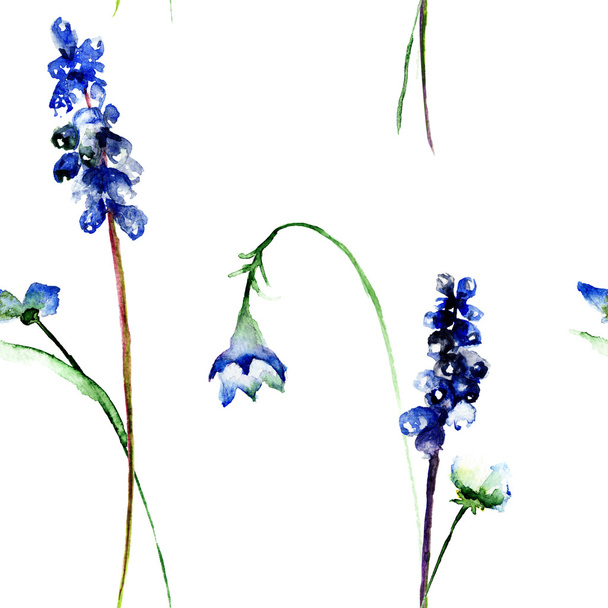 bezszwowe tapeta z dzikich kwiatów - Zdjęcie, obraz