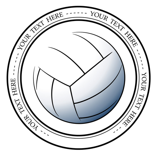 グラフィックバレーボールのロゴ。サッカー協会またはスポーツイベントのロゴ、サイン、シンボルのベクトル分離イラスト. - ベクター画像