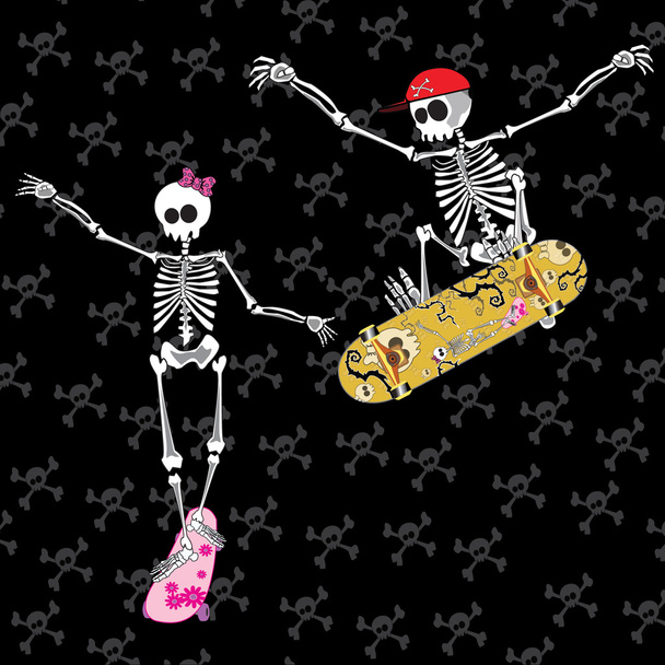 Skeleton skater - Vector, Image