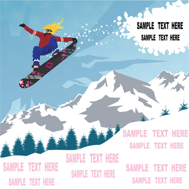 Snowboarder nuevo
 - Vector, Imagen