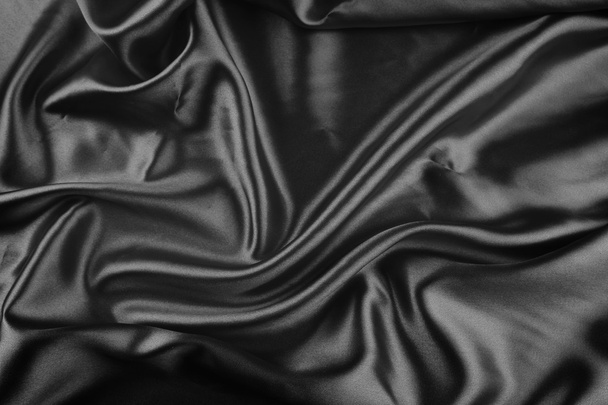 Fechar de tecido de seda preta
 - Foto, Imagem