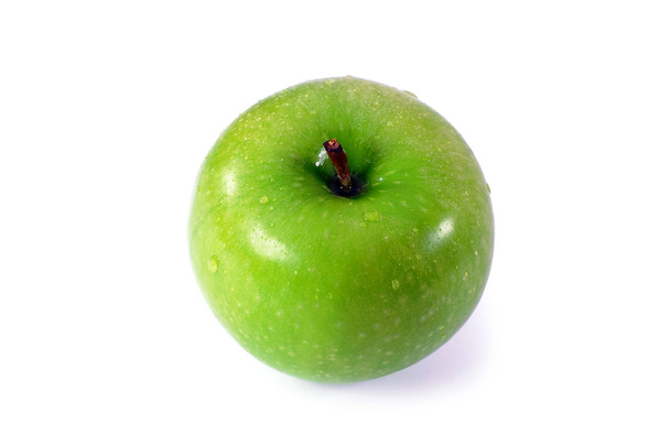 Green apple with drop water isolated on a white background - Foto, Imagen
