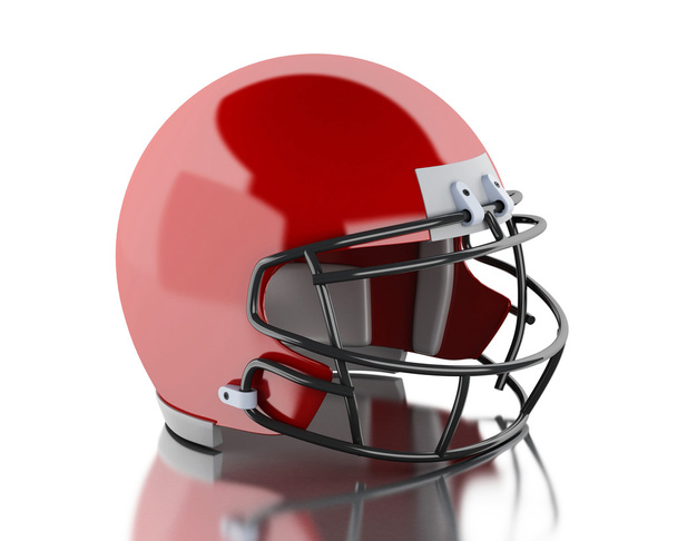 3d American football red helmet. Sport concept. - 写真・画像