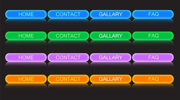 Gombok neon web - Vektor, kép