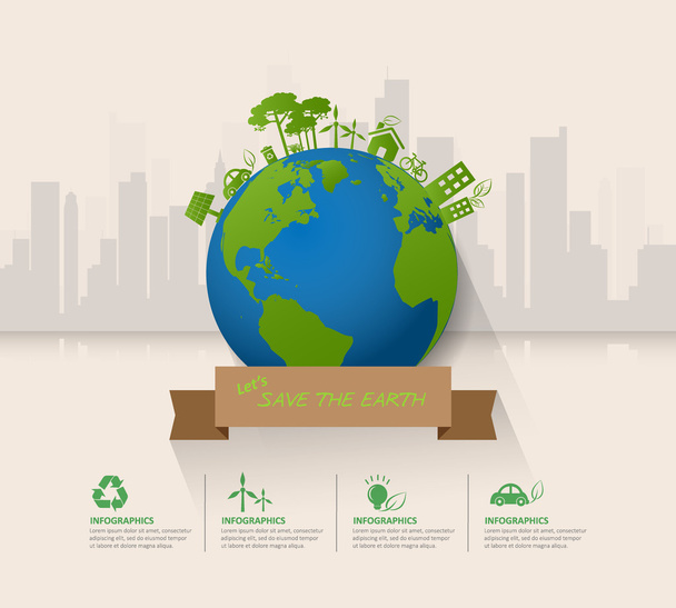 Let's save the Earth, Ecology concept infographics - Vector, Image