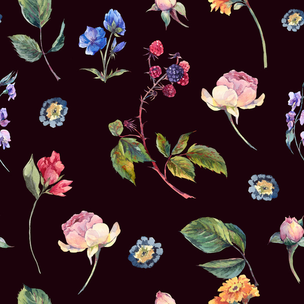 Classical vintage floral seamless pattern - Foto, Imagem