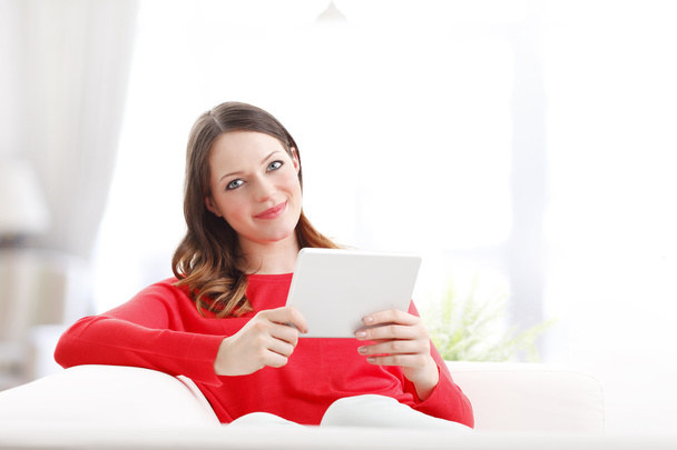woman using digital tablet - Photo, Image