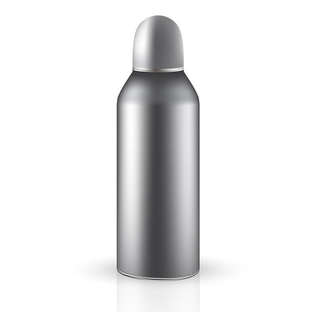 丸い容器でスズの金属灰色エアゾール  - ベクター画像